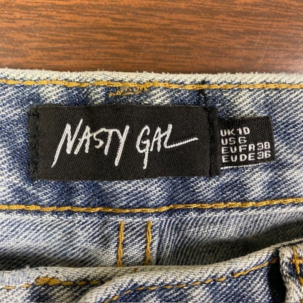 NWT Nasty Gal Distressed To Impress Raw Hem Jeans, Size‎ 6 - Picture 9 of 13